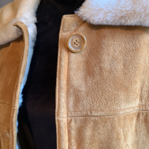 Dennis By Basso 100% Suede Leather Camel Coat Size Medium - Picture 4 of 14
